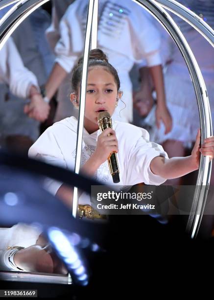 Emme Maribel Muñiz performs onstage during the Pepsi Super Bowl LIV Halftime Show at Hard Rock Stadium on February 02, 2020 in Miami, Florida.