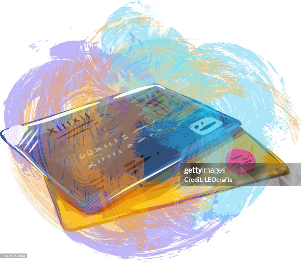 Credit Card Drawing High-Res Vector Graphic - Getty Images