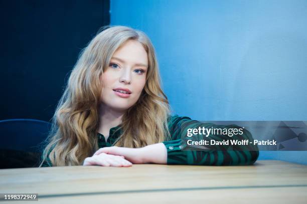 Freya Ridings poses during an exclusive portrait session at Cafe de la Danse on February 3, 2020 in Paris, France.