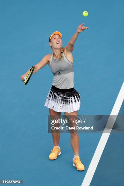 Caroline Wozniacki of Denmark serves during her match against Lauren Davis of USA during day four of the 2020 Women's ASB Classic at ASB Tennis...