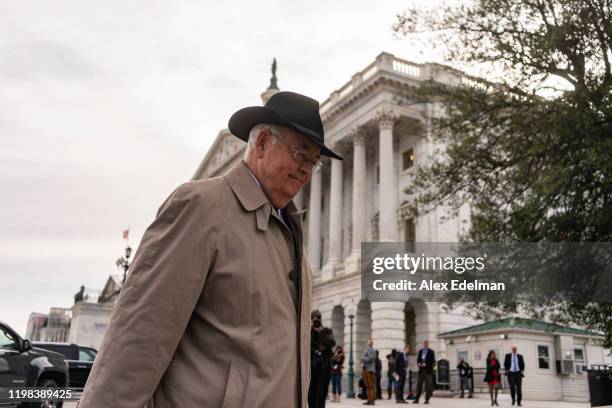 Ken Starr, personal lawyer to U.S. President Donald Trump departs the U.S. Capitol on February 3, 2020 in Washington, DC. Closing arguments begin...