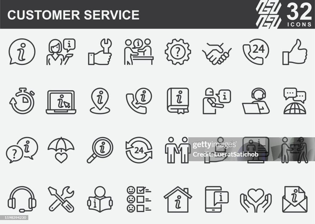 Customer Service Line Icons