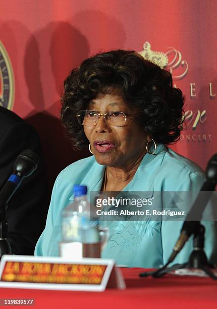 Katherine Jackson attends a live press conference announcing Global Live Evennts' International Historical Trubute Concert honoring the late pop icon...