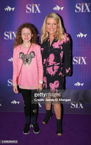 Angela Bishop and daughter Amelia Baikie attend opening night of SIX the Musical at Sydney Opera House on January 09, 2020 in Sydney, Australia.