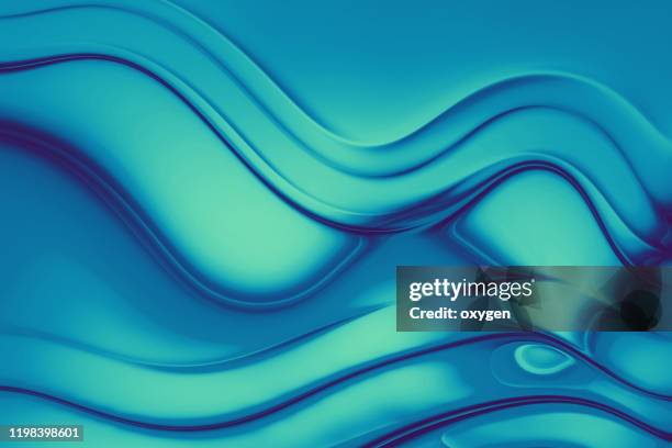 abstract fluid green blue aqua wavy shapes. colored background - aqua imagens e fotografias de stock