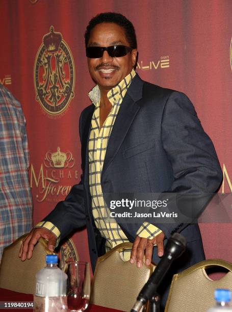 Marlon Jackson attends the Jackson Family press conference at Beverly Hills Hotel on July 25, 2011 in Beverly Hills, California.