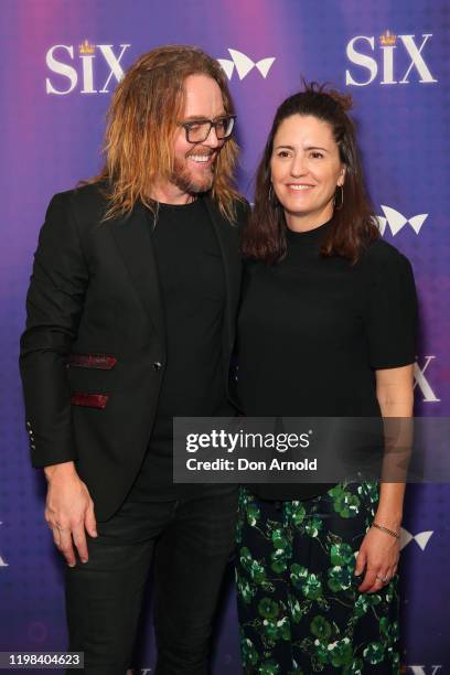 Tim Minchin and Sarah Minchin attend opening night of SIX the Musical at Sydney Opera House on January 09, 2020 in Sydney, Australia.