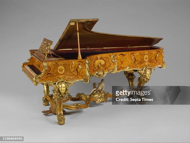 Grand Pianoforte, ca. 1840, London, England, United Kingdom, British, Satinwood veneer, oak, spruce, iron, steel, ebony, ivory, gilding,...
