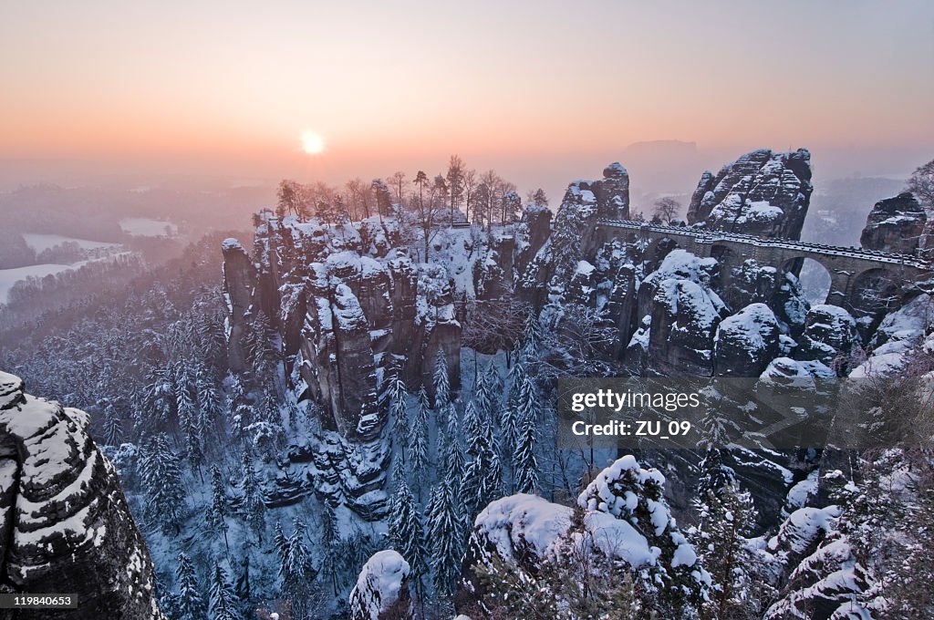 The Bastei in winter