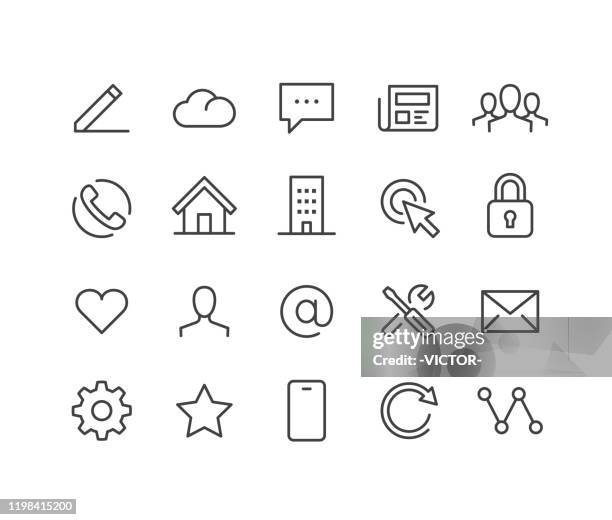 homepage icons - classic line series - heart lock stock illustrations