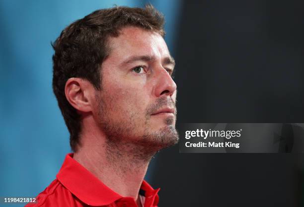 Team Russia captain Marat Safin looks on during day seven of the 2020 ATP Cup at Ken Rosewall Arena on January 09, 2020 in Sydney, Australia.