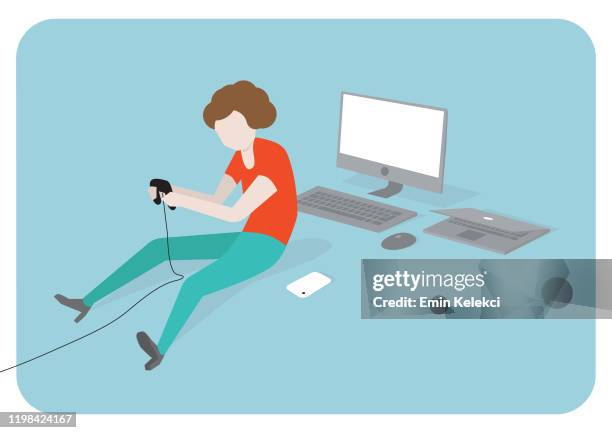 abandoned devices - gray tshirt stock illustrations