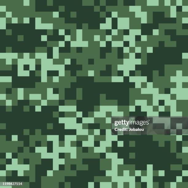 pixel digital hunting or military camouflage background - sa sports illustrated stock illustrations