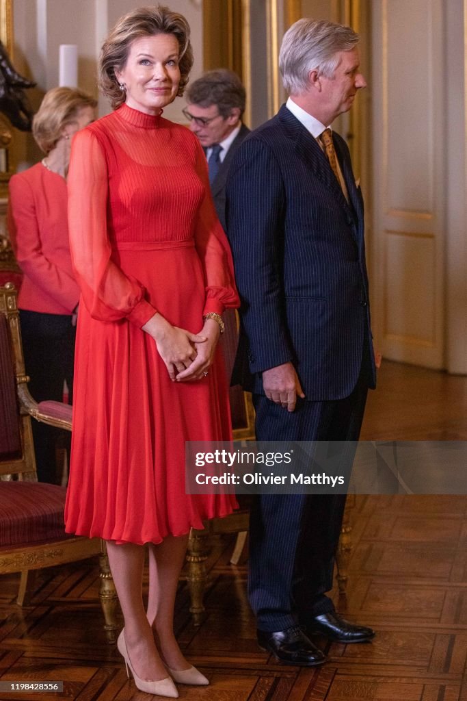 King Philippe Of Belgium Welcomes Heads f European Institutions and EU Permanent Representatives For A New Years Reception