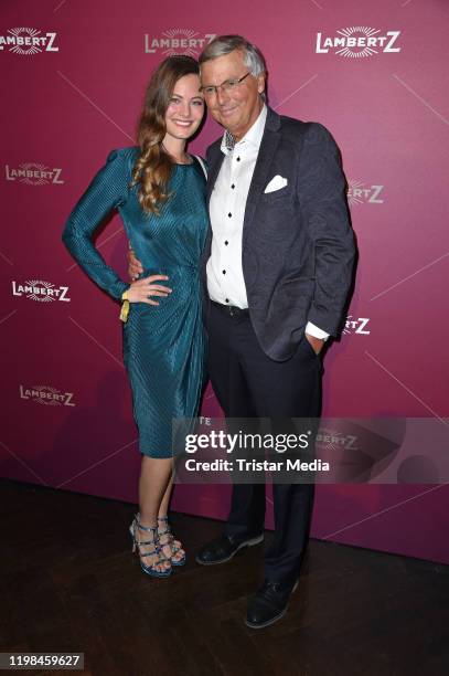 Wolfgang Bosbach and his daughter Viktoria Bosbach attend the red carpet arrival at Lambertz Monday Night Party 2020 at Alter Wartesaal on February...