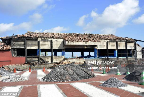 Shuri Castle in Naha, Okinawa Prefecture, southern Japan, is opened to the media on Feb. 4, 2020. The main buildings at the World Heritage site were...