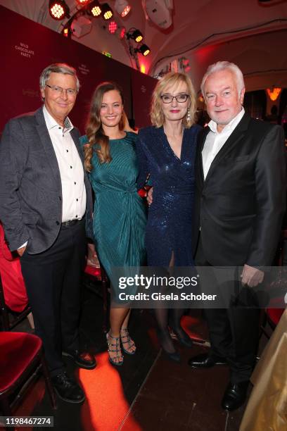 Wolfgang Bosbach and his daughter Viktoria, Wolfgang Kubicki and his wife Annette Marberth Kubicki during the Lambertz Monday Night 2020 "Wild...