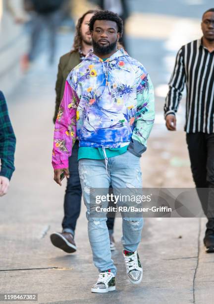 Kansas City Chiefs running back Damien Williams is seen at 'Jimmy Kimmel Live' on February 03, 2020 in Los Angeles, California.
