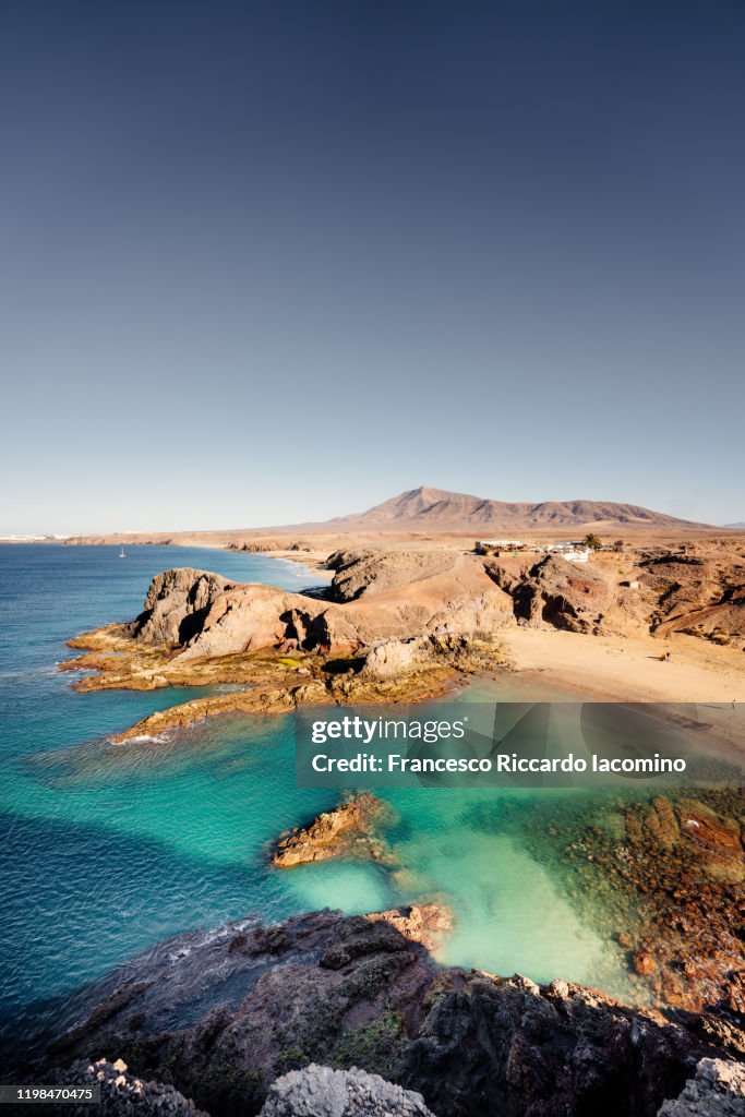 Playa de Papagayo, Lanzarote, Canary Islands. No people in the morning light