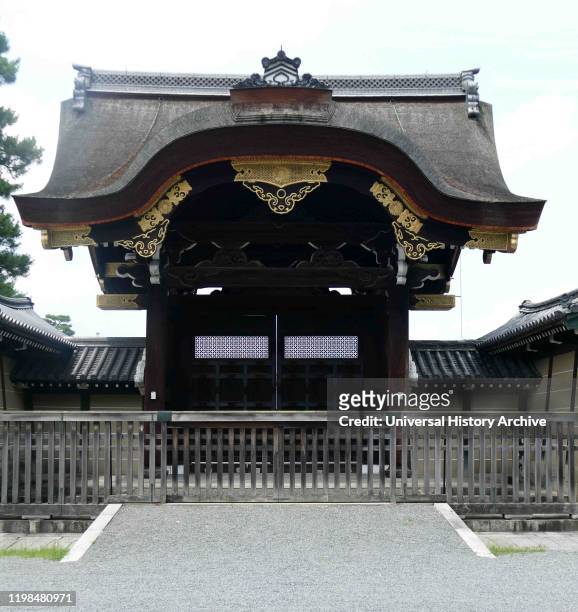 Kenreimon, one of the main entrance gates from the outer to the inner courtyard, Kyoto Imperial Palace, of the Emperor of Japan. The Emperors have...