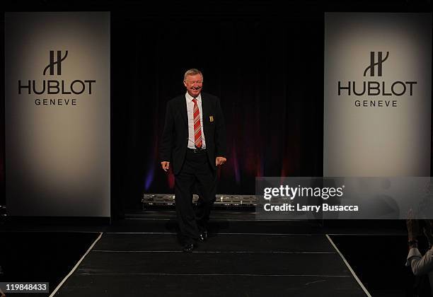 Manchester United Manager, Sir Alex Ferguson walks the runway at Hublot "Art of Fusion" fashion show with Sir Alex Ferguson & Manchester United at...