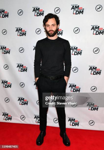 Actor Penn Badgley visits BuzzFeed's "AM To DM" to discuss season two of Netflix's series "You" on January 09, 2020 in New York City.