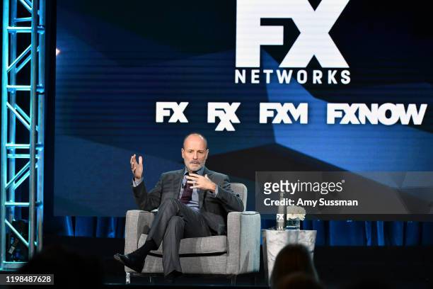 Chairman of FX Network and FX Productions John Landgraf speaks during the FX segment of the 2020 Winter TCA Tour at The Langham Huntington, Pasadena...