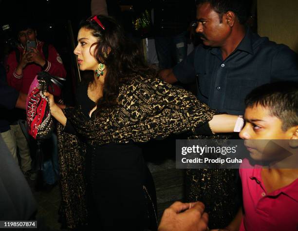 Kajol and her son Yug Devgan attend the "Tanhaji" film Screening on January 09,2020 in Mumbai, India