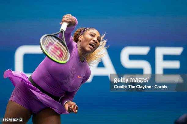 Open Tennis Tournament- Day Seven. Serena Williams of Great Britain in action against Petra Martic of Croatia in the Women's Singles round four match...