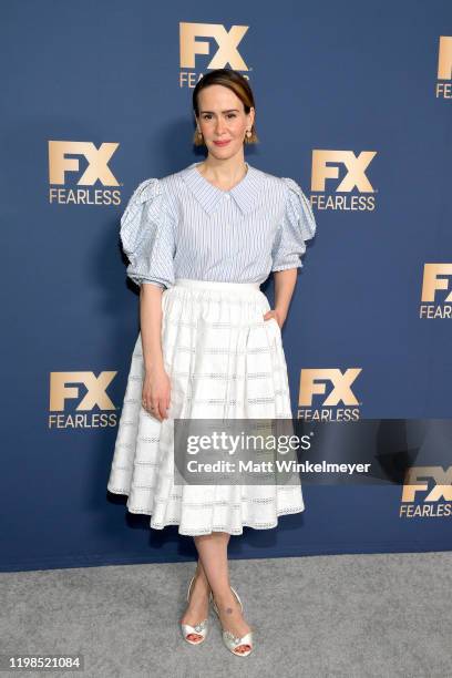 Sarah Paulson of 'Mrs. America' attends the FX Networks' Star Walk Winter Press Tour 2020 at The Langham Huntington, Pasadena on January 09, 2020 in...