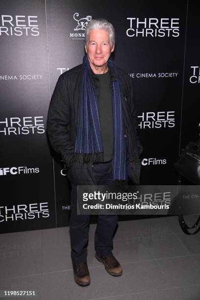 Richard Gere attends a screening of "Three Christs" hosted by IFC and the Cinema Society at Regal Essex Crossing on January 09, 2020 in New York City.