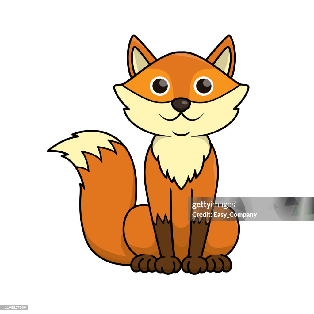 Vector illustration of fox isolated on white background.