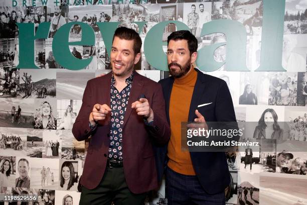 Jonathan Scott and Drew Scott celebrate the premier Issue of New Meredith Corporation's lifestyle publication Reveal at Meredith, INC on January 09,...