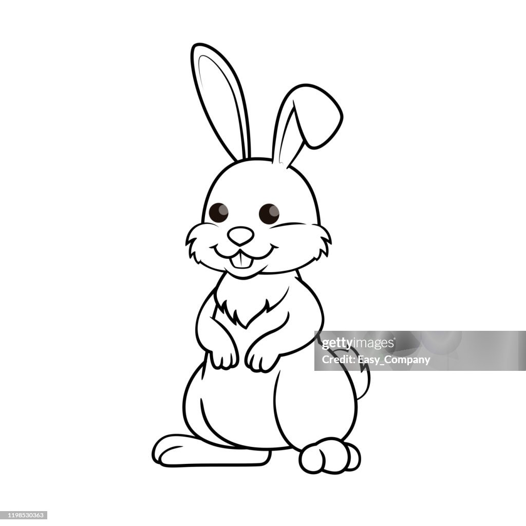 Lop Eared Rabbit Clipart Outline