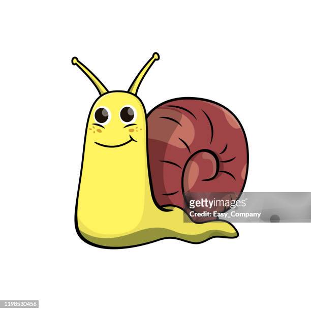 vector illustration of snail isolated on white background. - word of mouth stock illustrations