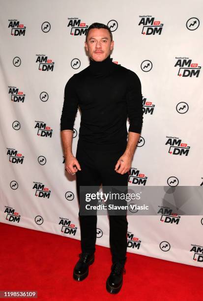 Actor/singer Luke Evans visits BuzzFeed's "AM To DM" to discuss his debut album "At Last" on January 09, 2020 in New York City.