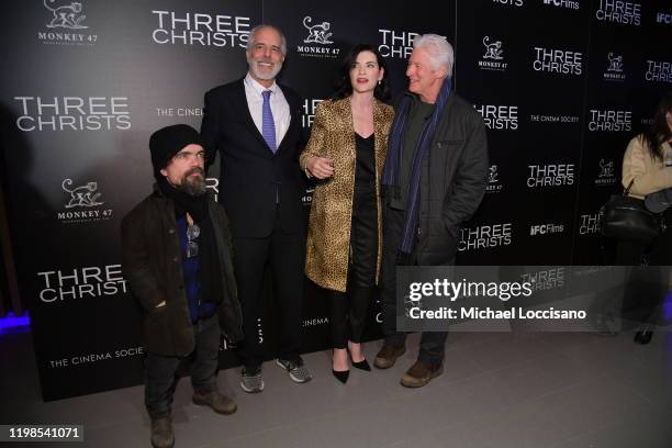 Peter Dinklage, Jon Avnet, Julianna Margulies, and Richard Gere attend the IFC And The Cinema Society Host A Screening Of "Three Christs" at Regal...