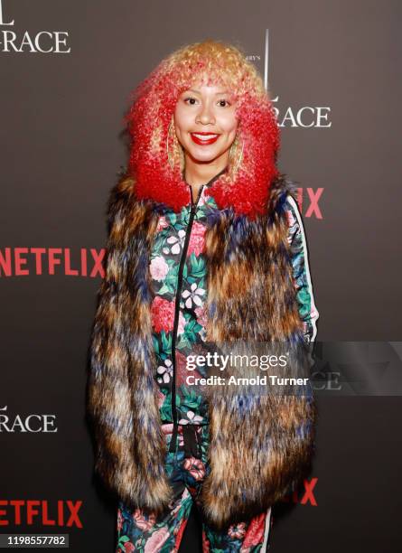 Jasmine Brand attends VIP Screening of Tyler Perry's A Fall From Grace with Bresha Webb at Neuehouse in Los Angeles on January 09, 2020 in Hollywood,...