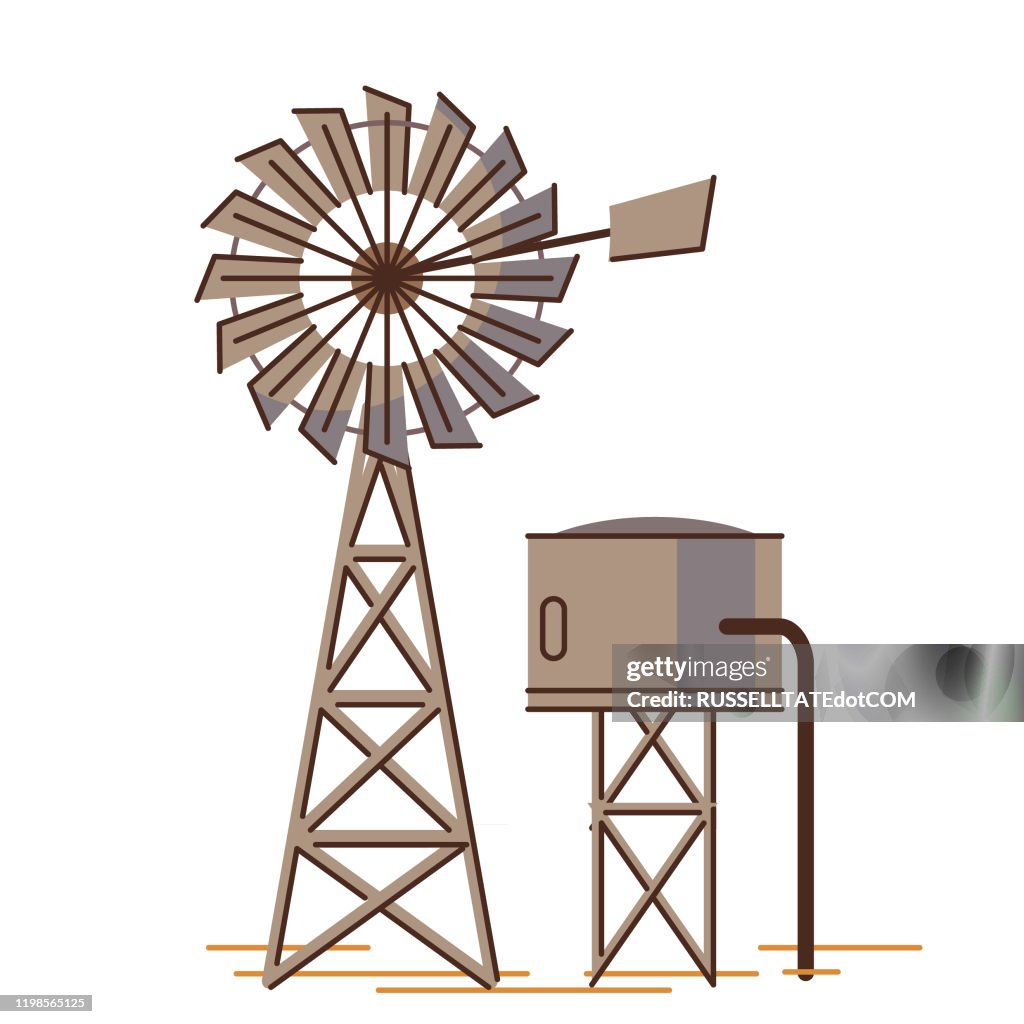 Water tank and windmill