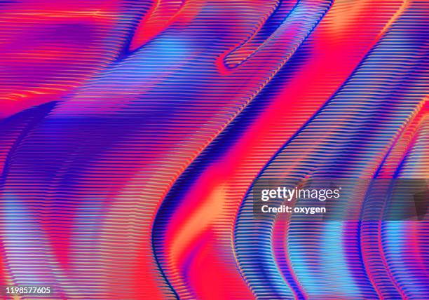 abstract colorful background fluid color shapes orange, blue and purple - glitch screen stockfoto's en -beelden