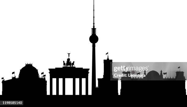 stockillustraties, clipart, cartoons en iconen met berlijn (alle gebouwen zijn compleet en beweegbaar) - fernsehturm berlin