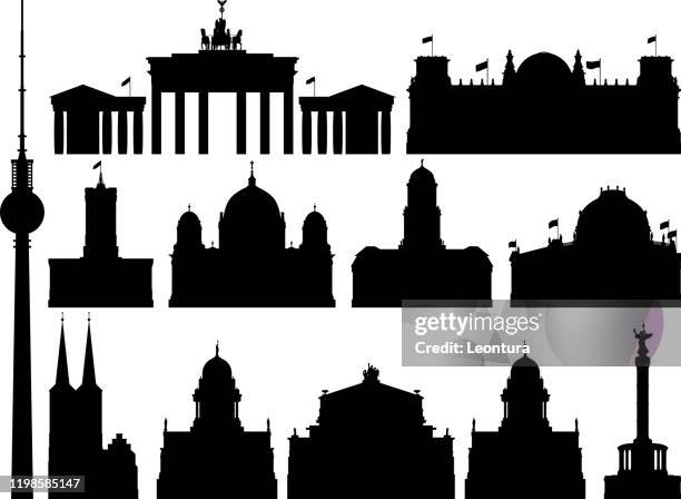 stockillustraties, clipart, cartoons en iconen met berlijn - nationaal monument beroemde plaats