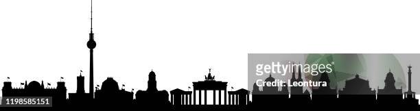 ilustrações de stock, clip art, desenhos animados e ícones de berlin (all buildings are complete and moveable) - berlin skyline