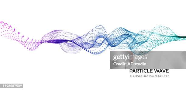 abstract & science technology hintergrund. netzwerk, partikel-illustration. 3d-rasteroberfläche - fließen stock-grafiken, -clipart, -cartoons und -symbole