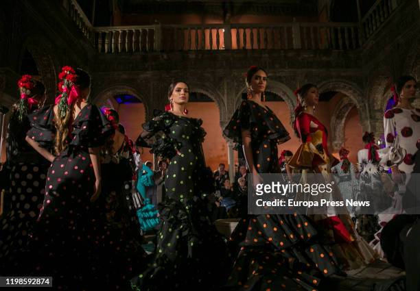 Seville, SPAIN Lina 1960 Flamenco Fashion Company celebrates it´s 60th anniversary with a parade ‘60 años vistiendo el flamenco’ at Casa de Salinas...