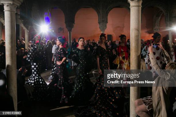 Seville, SPAIN Lina 1960 Flamenco Fashion Company celebrates it´s 60th anniversary with a parade ‘60 años vistiendo el flamenco’ at Casa de Salinas...