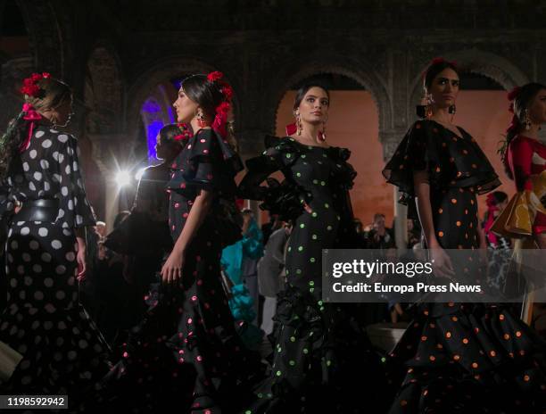 Seville, SPAIN Lina 1960 Flamenco Fashion Company celebrates it´s 60th anniversary with a parade ‘60 años vistiendo el flamenco’ at Casa de Salinas...