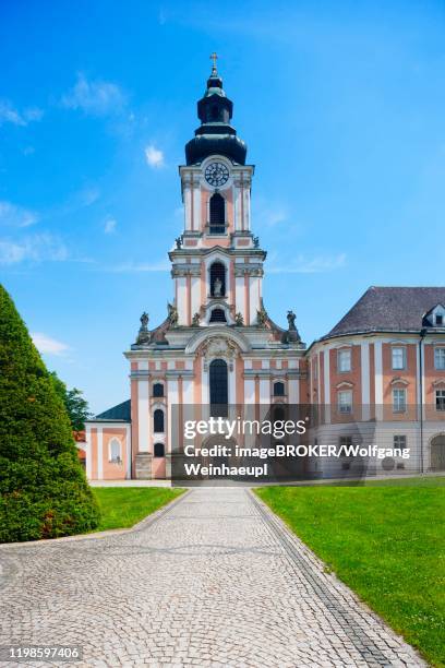 cistercian monastery, collegiate church, wilhering monastery, wilhering, upper austria, austria - wilhering stock pictures, royalty-free photos & images