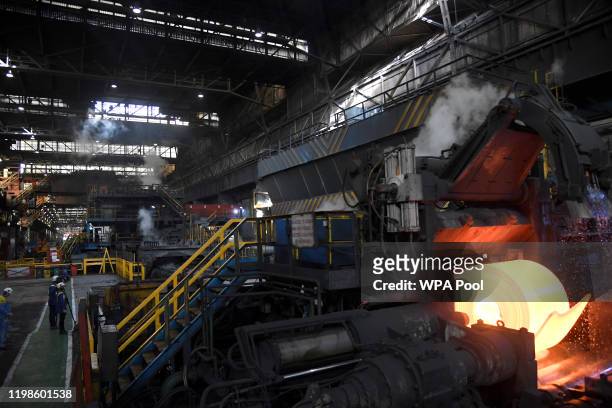 General view of the steel rolling mill ahead of the visit by Prince William, Duke of Cambridge and Catherine, Duchess of Cambridge to Tata Steel on...