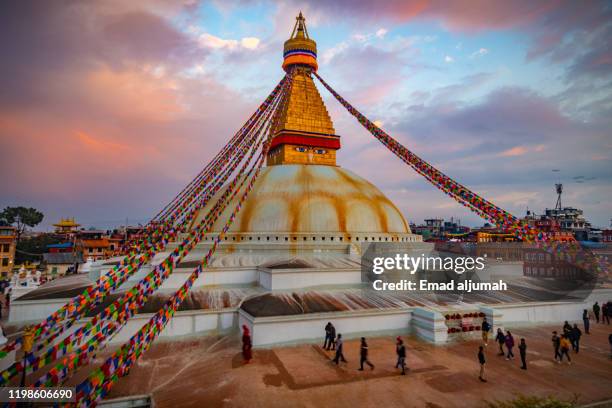 boudhanath stupa, kathmandu, nepal - kathmandu nepal stock pictures, royalty-free photos & images